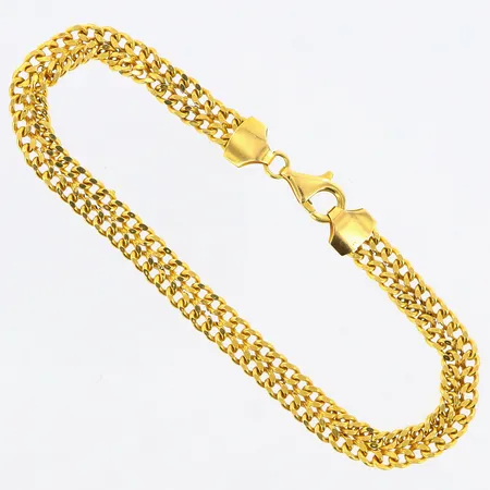 Armband Dubbelpansar ihålig längd: 18,5cm, bredd: 6mm, skev, 21K Vikt: 5,8 g