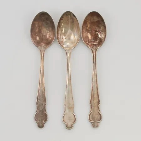 3 Kaffeskedar 12cm gravyr 830/1000 Silver 42,6g.