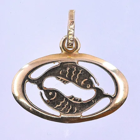 Hänge fiskarna Alton längd 20 mm, bredd 18 mm 18K. Vikt: 1,3 g