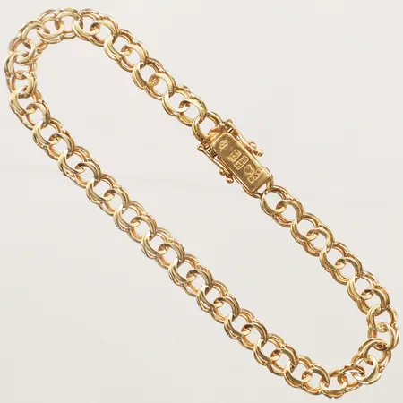 Armband Bismarck längd 20cm, bredd 6mm Stockholms Stads Arbetsvårdsbyrå år 1971 18K Vikt: 8 g