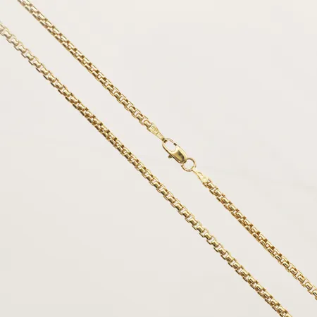 Kedja rundad Venezia längd 61,5cm, bredd 2,4mm defekt lås 18K  Vikt: 10,3 g