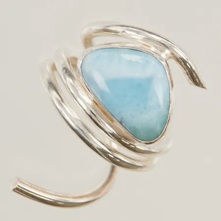 Ring med Larimar stl:17 stämplad am, 925/1000 Silver 14,9g.