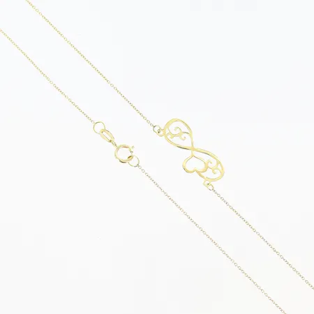 Collier evighetstecknet längd: 43cm, bredd: 0,3mm, 18K. Vikt: 1 g
