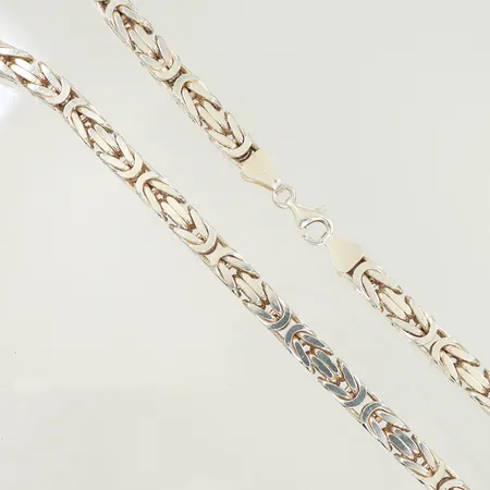 Halskedja Kejsarlänk längd 44,5cm, bredd 8mm, Silver 925/1000, 183,6g Vikt: 183,6 g