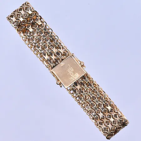 Armband X-länk längd 20 cm, bredd 15 mm 18K. Vikt: 29,8 g