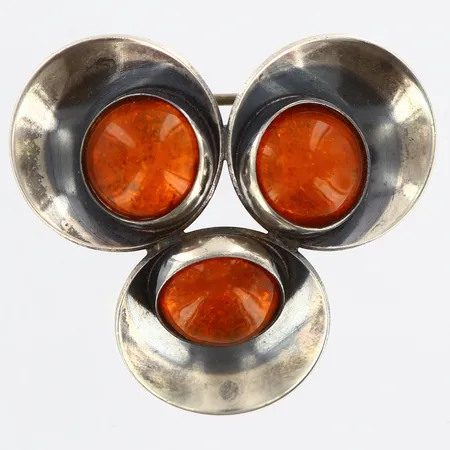 Brosch N.E From med stenar, Danmark, ca 30mm, 925/1000 Silver Vikt: 5,8 g