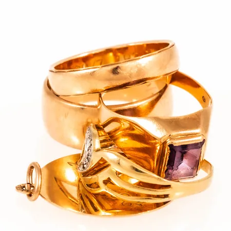 Diverse defekt/graverat guld 18K 20,4g. 