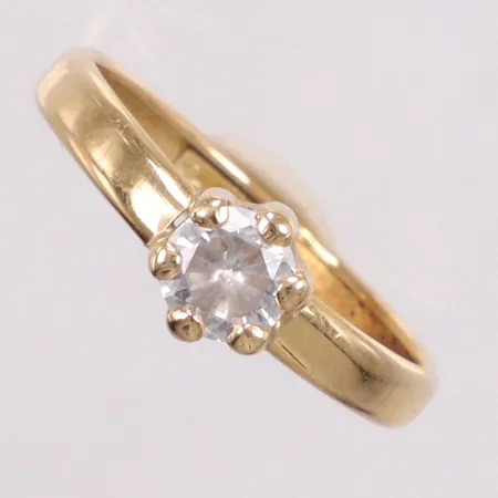 Ring vit sten stl:16¾, 18k Vikt: 0,9 g