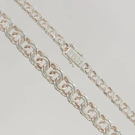 Collier Bismarck 44cm bredd 5-9mm, 925/1000 Silver 24,6g.