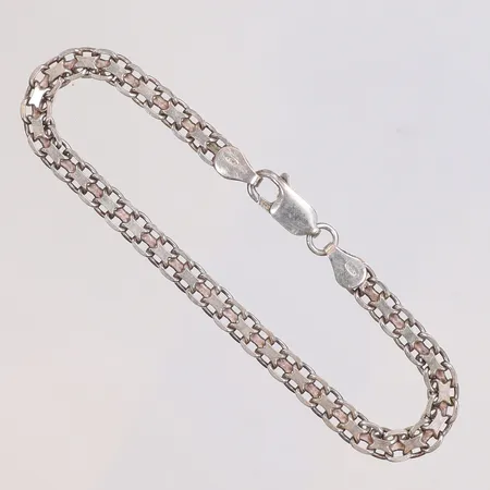 Armband X-länk, längd 19cm, bredd 5mm, 925/1000 silver Vikt: 7,1 g