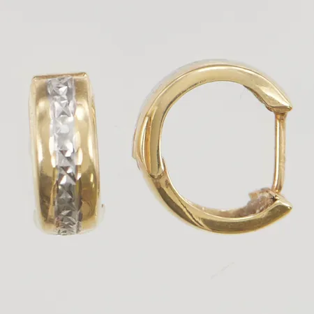 Örhängen 12mm bredd 5mm, tvåfärgad 18K 1,5g.