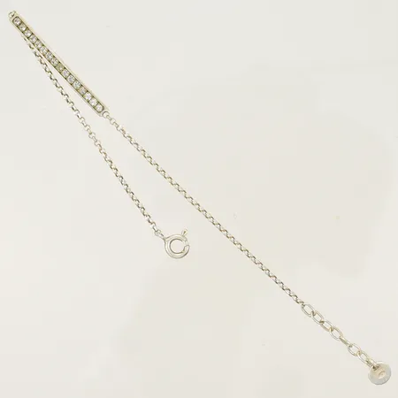 Armband med platta med vita stenar, 20cm, bredd 1,5-3mm, 925/1000-delar, 3,1g totalt.