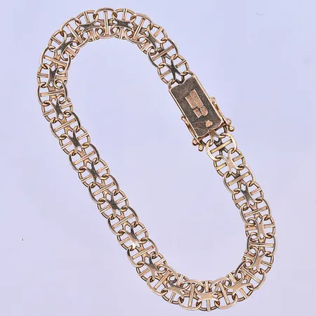 Armband X-länk längd 19,5 cm, bredd 8 mm 18K. Vikt: 13,4 g