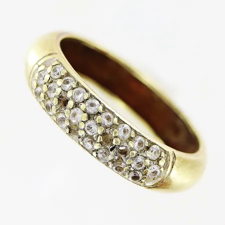Ring stl:18½ stenar, defekter, 14K. Vikt: 4,1 g
