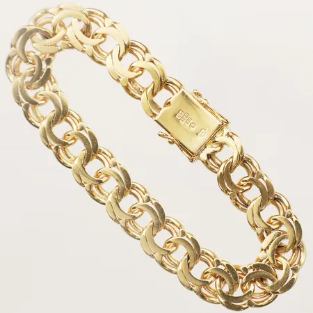 Armband Bismarck längd 21,5cm, bredd 11,7mm Ge-Kå-Smyckek G Kaplan år 1967 18K Vikt: 46,5 g