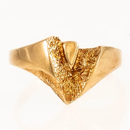 Ring med vildmarksmönster stl:17½ bredd 1,9-11mm, 14K 2,4g. 