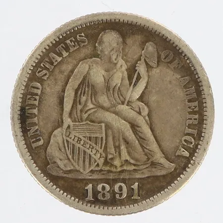 Mynt One dime 1891, united states of america, Ø18mm, 900/1000 Silver Vikt: 2,4 g