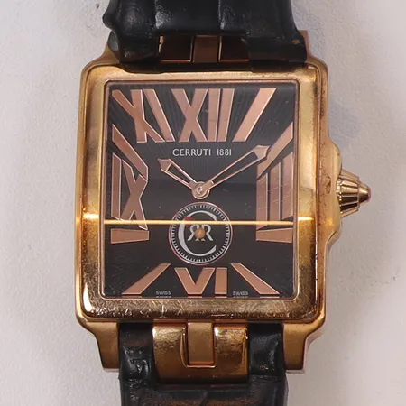 Herrur Cerruti 1881, 39x35mm, quartz, slitet läderband, med box
