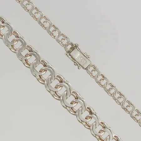 Collier Bismarck 48cm bredd 5-8mm, 925/1000 Silver 21,9g.
