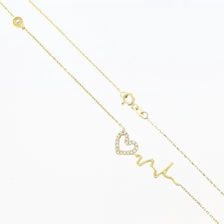 Collier längd: 45,5cm, stenar, bredd: 0,5mm, 18K. Vikt: 3,5 g