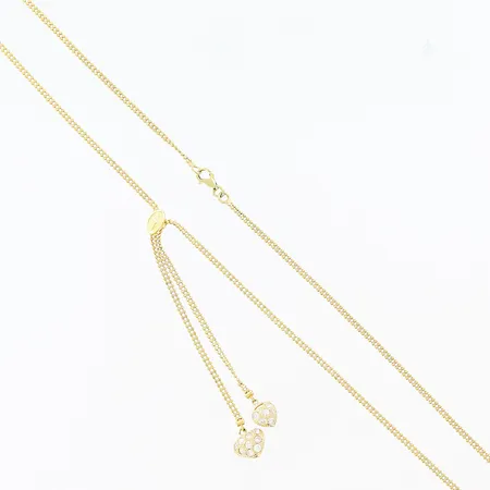 Collier längd: 74,5cm, stenar, bredd: 2mm, hängdel: 9cm, 18K. Vikt: 16,4 g