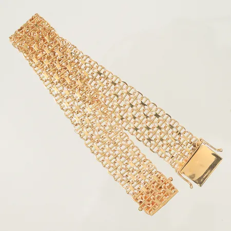 Armband X-länk med stav längd 19cm bredd 16mm, 18K 23,5g Vikt: 23,5 g