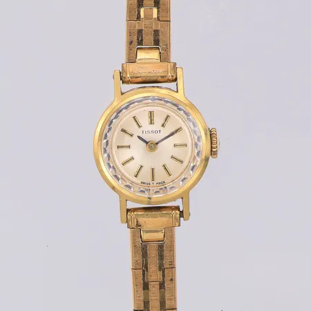 Damur Tissot Saphir 18K manuell Ø17,1mm, slitet armband i förgylld metall, inga tillbehör