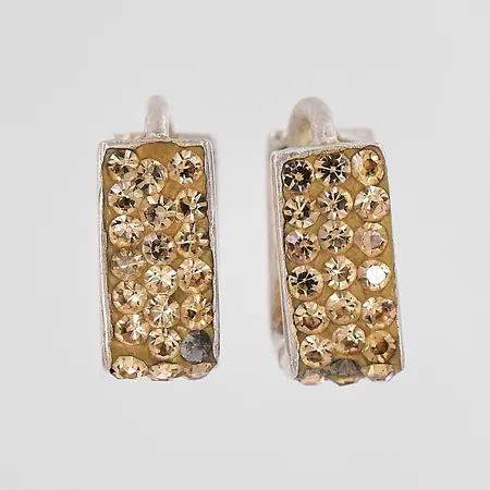 Örhängen längd 12,5mm bredd 5,4mm gula stenar saknas silver 925/1000 Vikt: 2,7 g