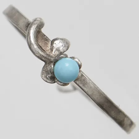 Ring med en liten turkoskula, stl:17½, bredd: 1,4-4,8mm, silver 925/1000 Vikt: 0 g