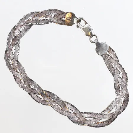 Armband, längd ca 19cm, bredd ca 8mm, 925/1000 silver. Vikt: 8,2 g