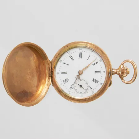 Mormorsur 14K Ø34,7mm manuell, innerboett i oädel metall, boettnr: 110678, mindre bucklor på lock, 14K, bruttovikt 33,1g