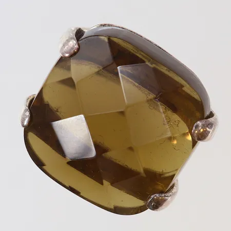 Ring med brun sten stl:17¾ bredd 24mm silver 925/1000 Vikt: 19,2 g