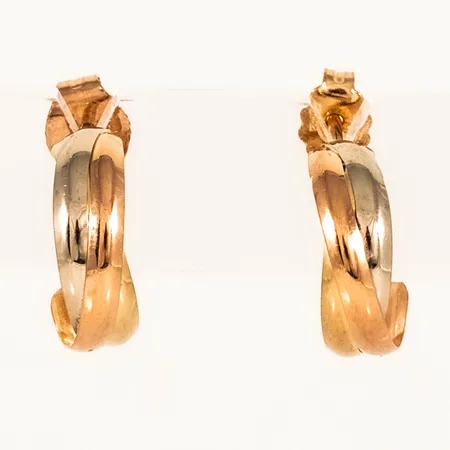 Creoler Guldfynd i trefärgat guld Ø11,5mm, 18K 0,9g. 