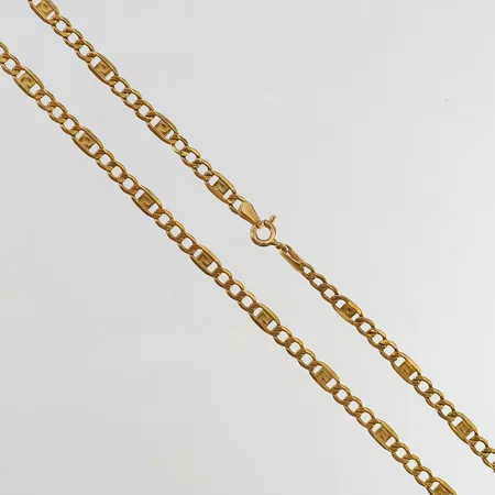 Kedja längd 45cm bredd 3,7mm 21K. Vikt: 5,6 g