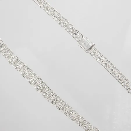 Collier X-länk med stav, doserad, längd: 45,5cm, bredd: 8,4-11,5mm, silver 925/1000 Vikt: 37,1 g