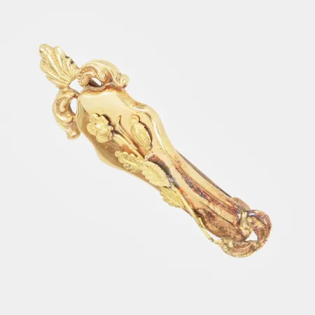 Brosch med floral dekor längd 38mm, bredd 13mm, Göteborg år 1938, 18K Vikt: 3,2 g