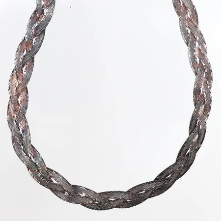 Collier, längd ca 43cm, bredd ca 7,9mm, 925/1000 silver. Vikt: 17,9 g