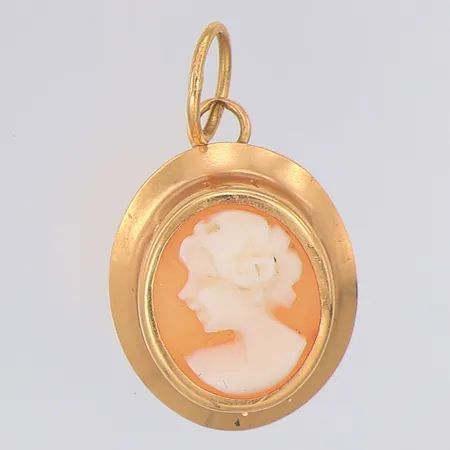Hänge Kamé ca 19mm, sliten, 18K Vikt: 0,7 g