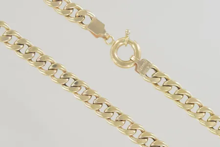 Halskedja längd 52,5 cm bredd 7 mm, 18K Vikt: 20 g