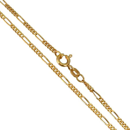 Halskedja Figaro i 18K guld, Balestra Italien, svensk kontrollstämpel, längd 46,0 cm, bredd 2 mm, fint skick Vikt: 6,9 g