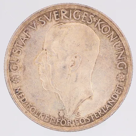 Minnesmynt Gustaf V Sveriges Riksdag 500år 1435-1935 nominellt värde 5kr, silver 900/1000 Vikt: 25 g
