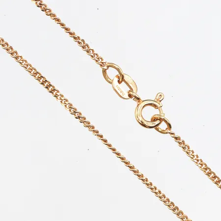Kedja pansar, längd ca 38cm, bredd ca1,3mm, 18K. Vikt: 3,1 g