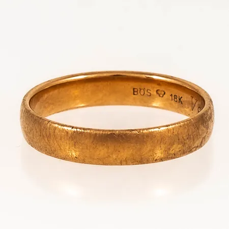 Ring slät, gravyr, repor, 18K 4,0g.