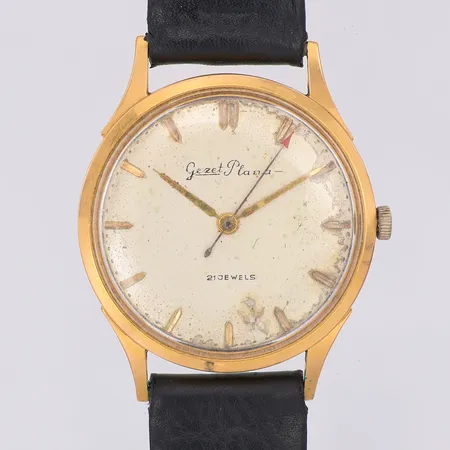Herrur Gezet Plana 18K manuell Ø33mm, läderarmband, går ej, inga tillbehör