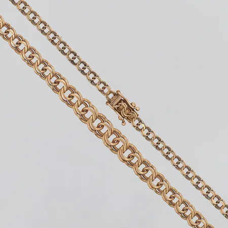 Collier Bismarck doserat längd 46cm bredd 3,7-6,8mm Clareus Guldsmeds AB, 18K Vikt: 15,4 g