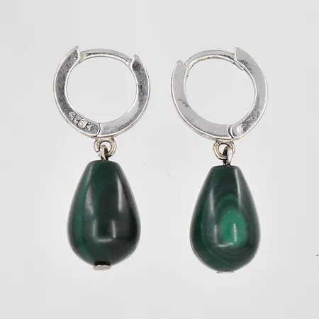 Örhängen längd 25mm malakiter Ø 8,4mm silver 925/1000 Vikt: 4,5 g