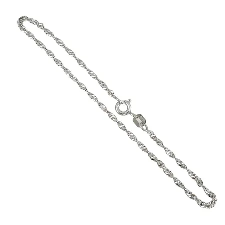 Armband Singapore i 18K vitguld Guldfynd (GHA), längd 18,0 cm, bredd 1,7 mm, fint skick Vikt: 1,3 g