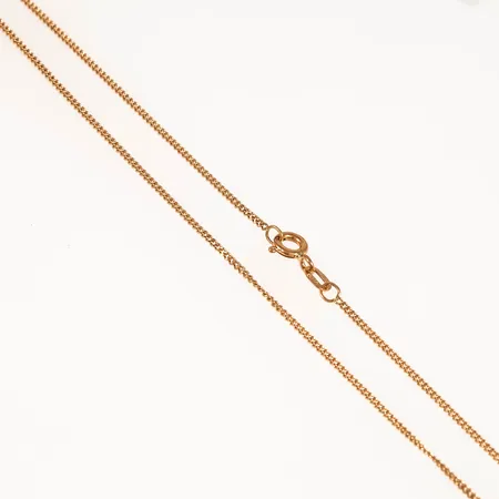 Kedja Pansar längd 37cm bredd 1,1mm, slitage, vridning, 18K 2,1g. 
