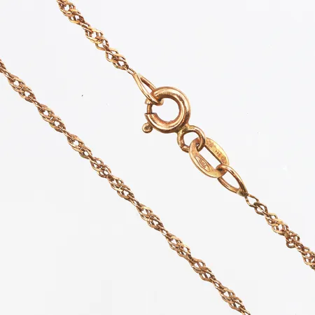 Kedja singapore, längd ca 44cm, bredd ca 1,6mm, 18K Vikt: 2,1 g