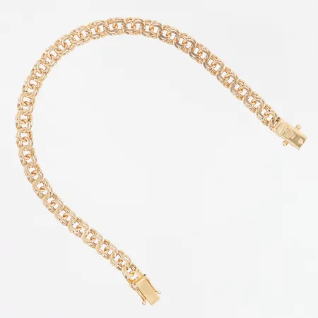 Armband Bismarck 18,5cm, bredd: 5,5mm, Hedens Guldsmeds Ab Bröderna, Ängelholm år. 1968, 18K Vikt: 11,5 g